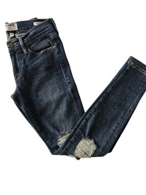 FRAME Le Skinny de Jeanne Distressed Seville Wash Jeans | SZ 24